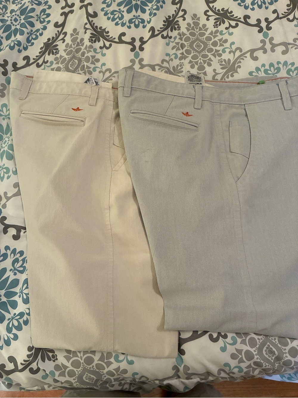 Dockers Men's Chinos in & Light Gray & Kakhi- Classic Pair 36x30 Slim Tapered
